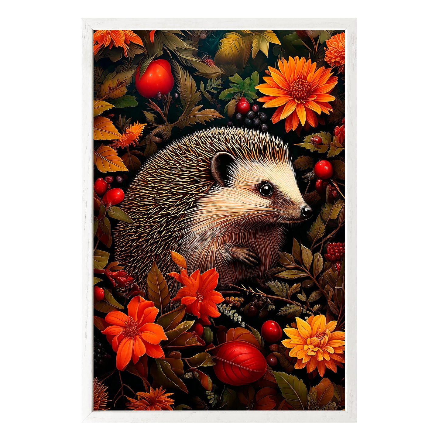 Autumn Hedgehog Framed Print - Masterpiece Print
