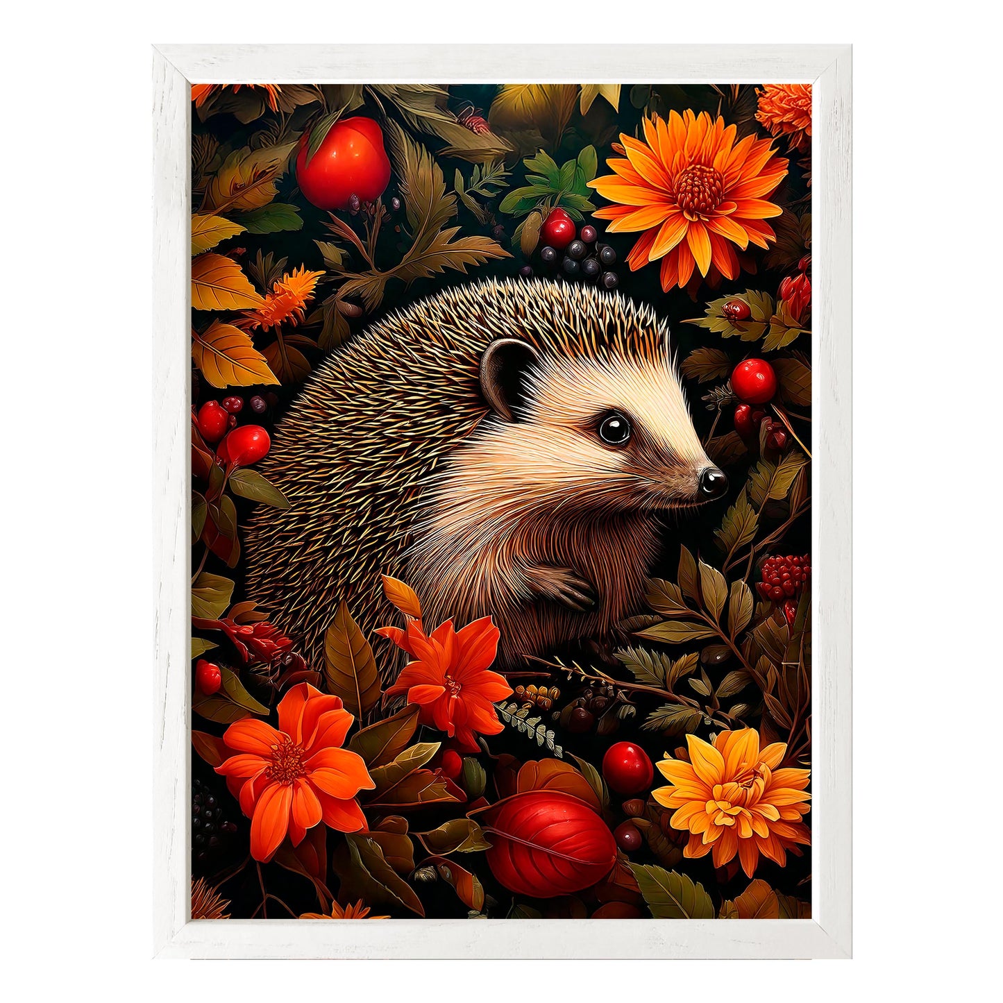 Autumn Hedgehog Framed Print - Masterpiece Print
