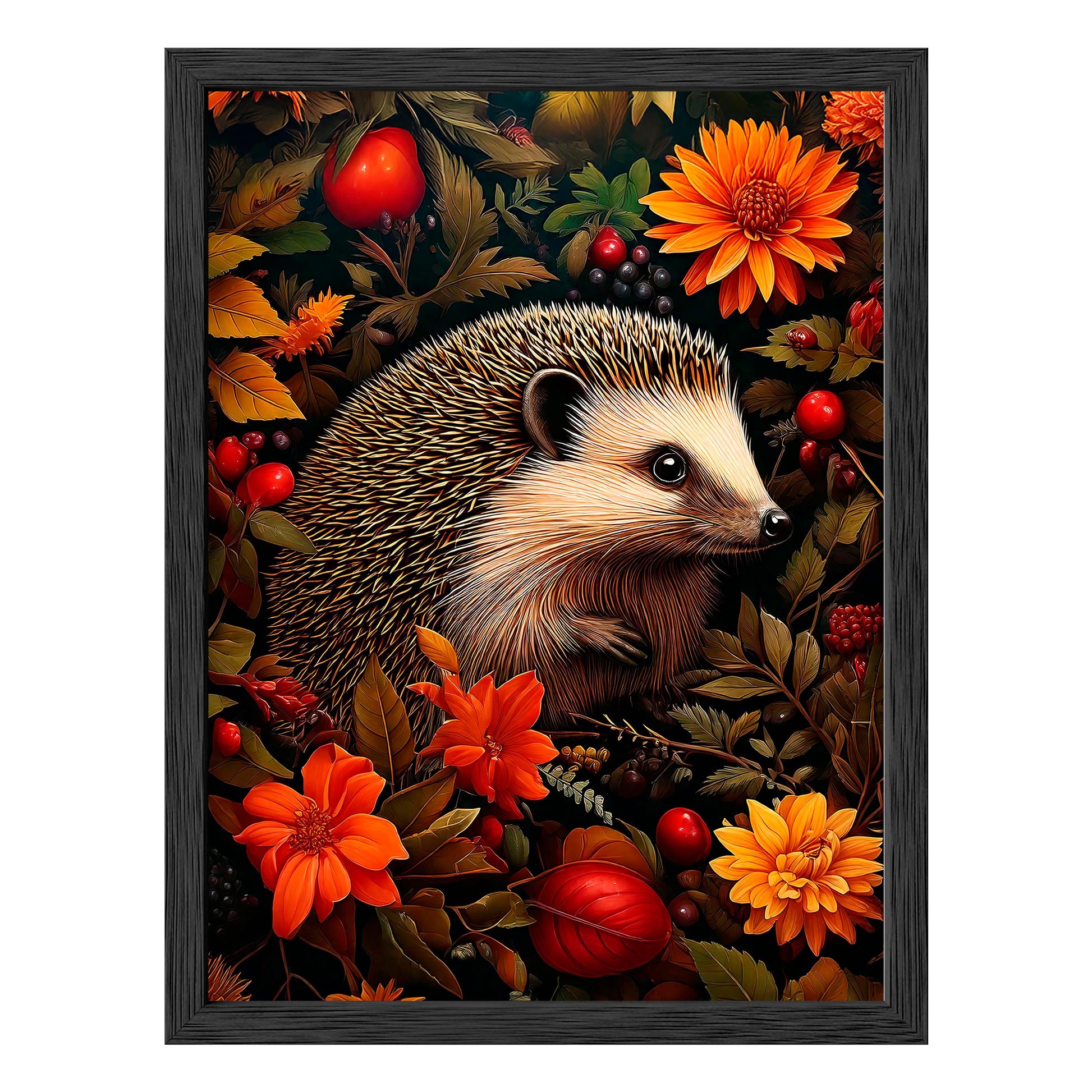 Autumn Hedgehog Framed Print - Masterpiece Print