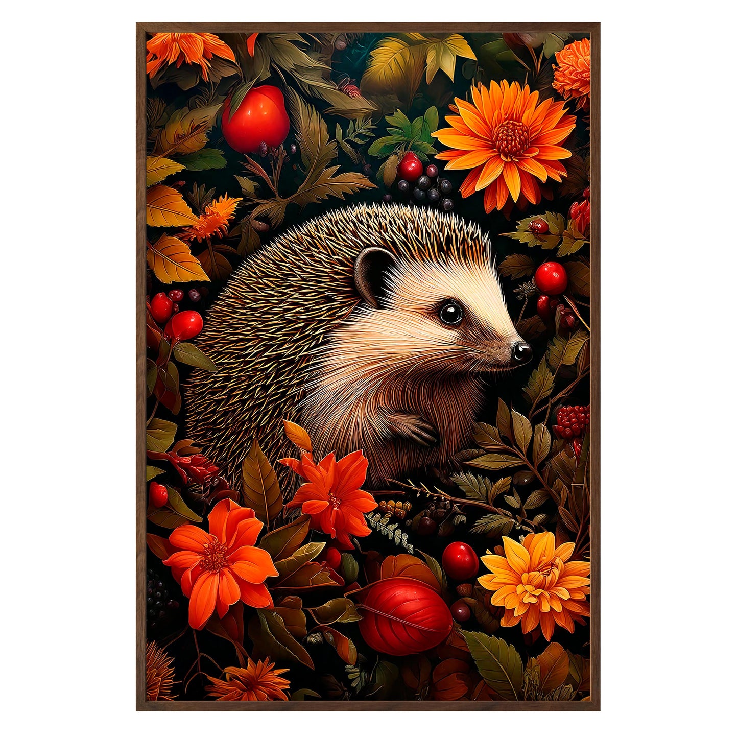 Autumn Hedgehog Framed Print - Masterpiece Print