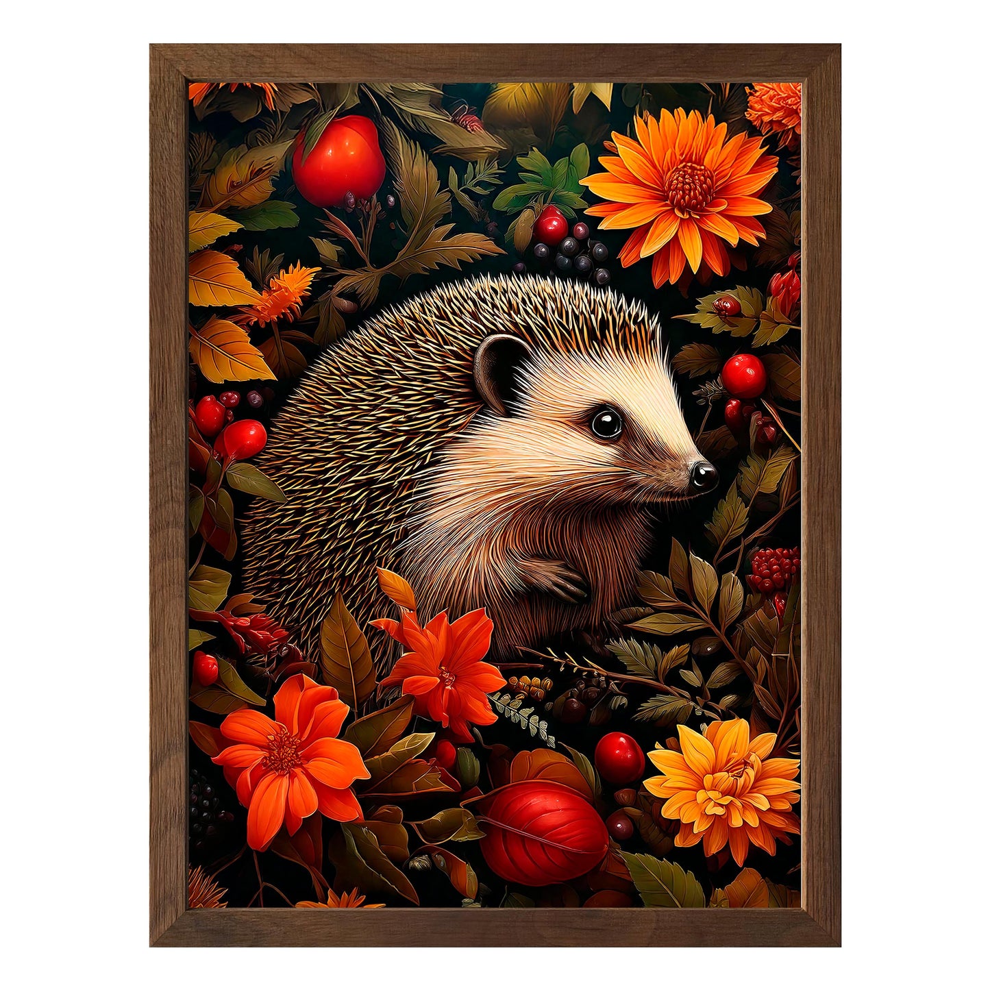 Autumn Hedgehog Framed Print - Masterpiece Print