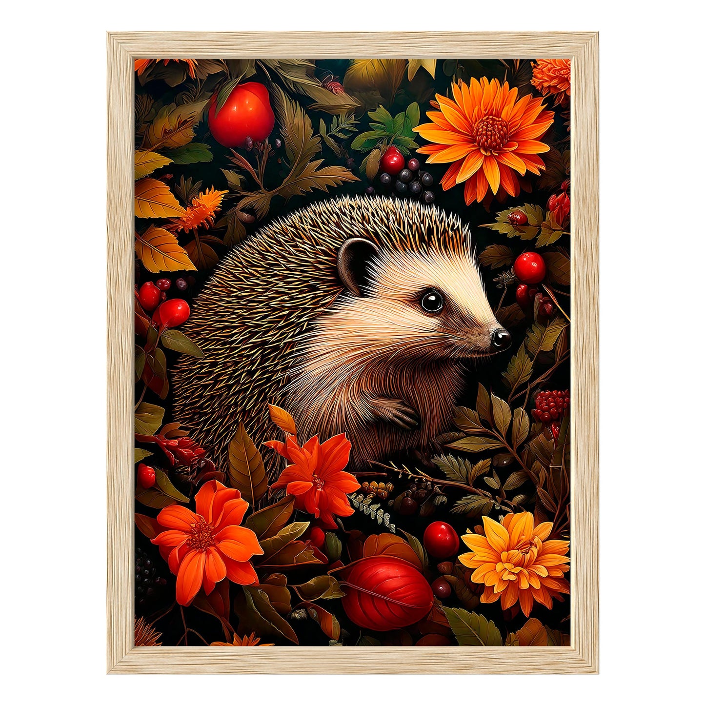 Autumn Hedgehog Framed Print - Masterpiece Print