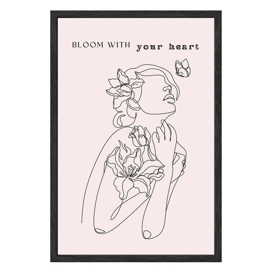 Bloom With Your Heart Framed Print - Masterpiece Print