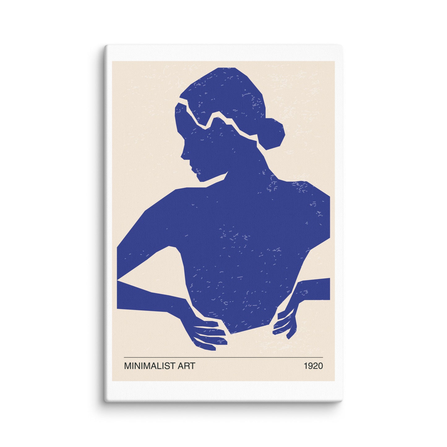 Blue Minimalist Silhouette Woman Extra Large Canvas 40″×60″ - Masterpiece Print