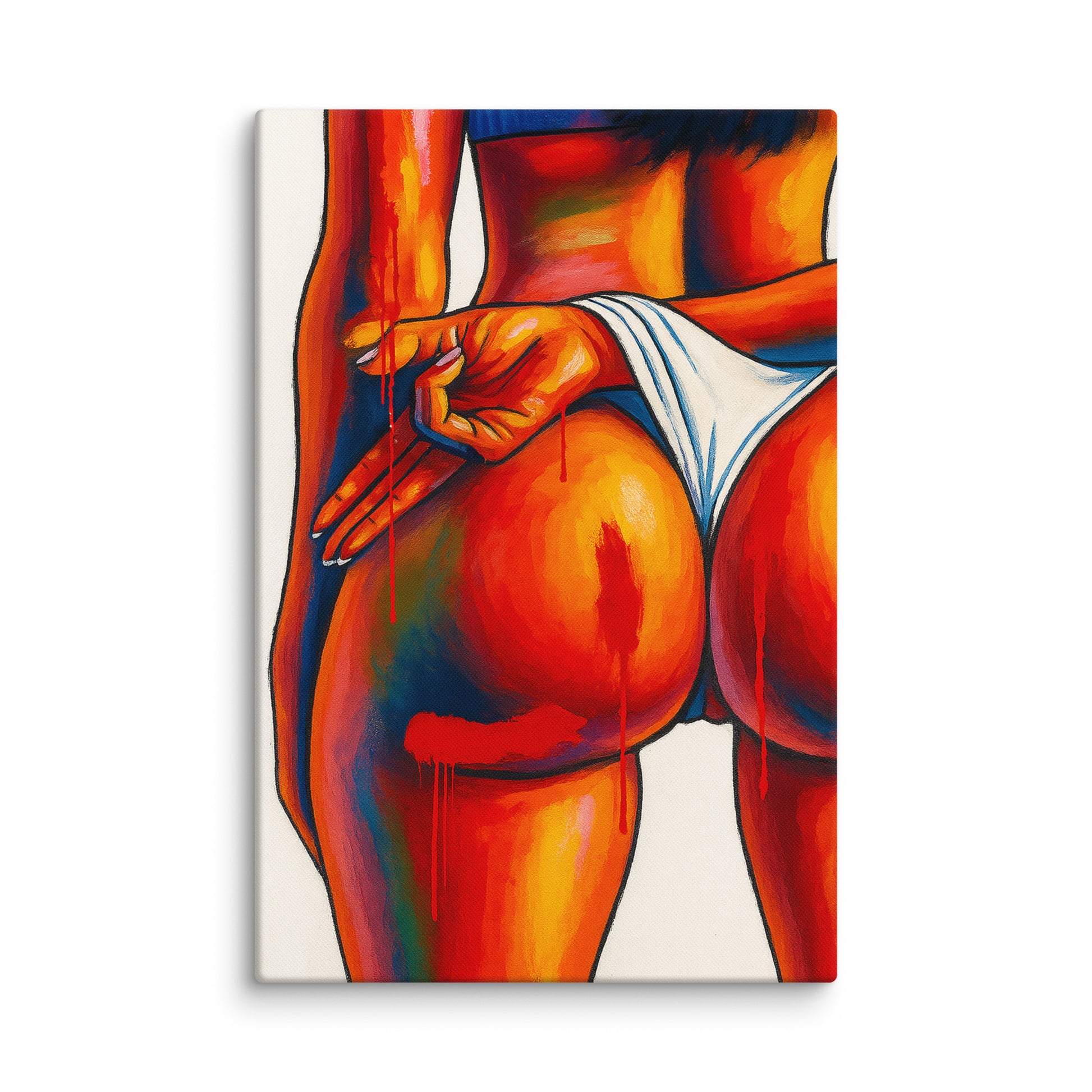 Bold Abstract Nude Wall Art – Vibrant Sensual Female Form with Striking Colors 40″×60″ - Masterpiece Print