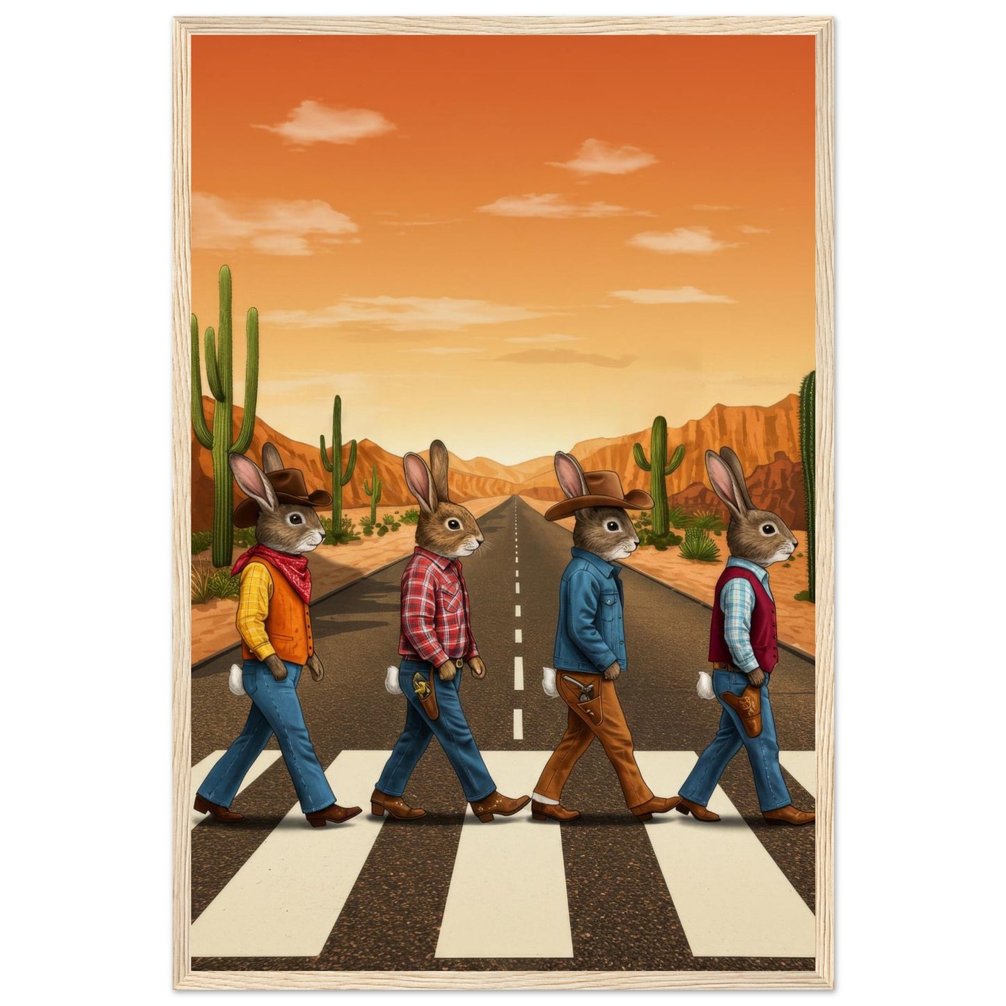Bunny Abbey Road Framed Print - Masterpiece Print