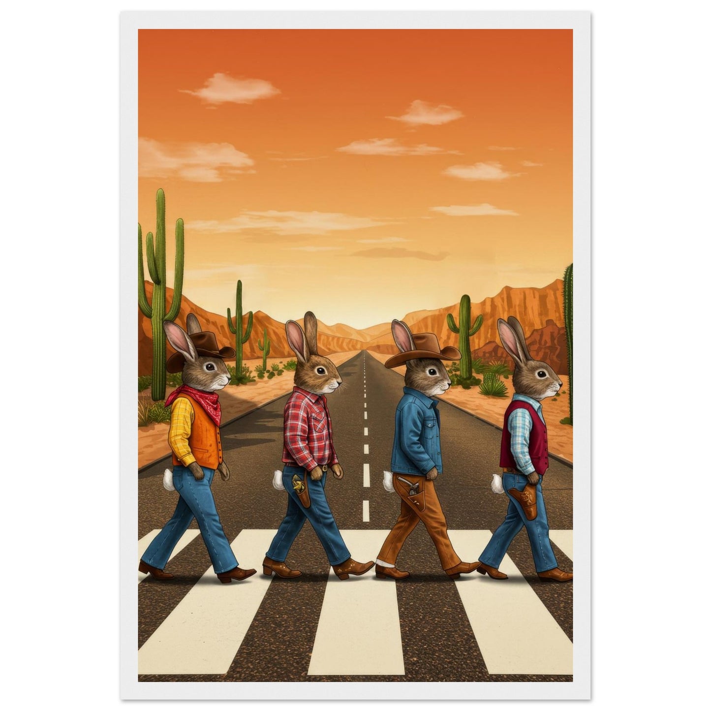 Bunny Abbey Road Framed Print - Masterpiece Print