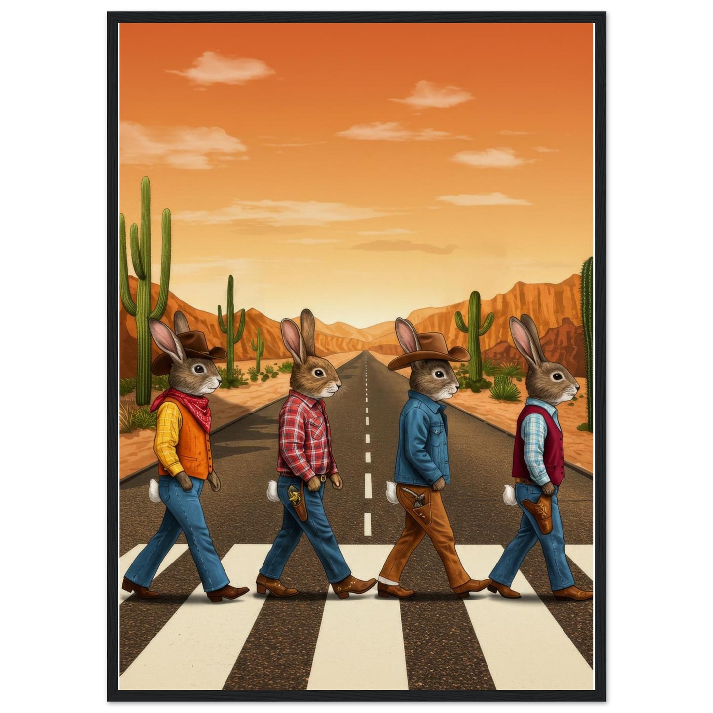 Bunny Abbey Road Framed Print - Masterpiece Print
