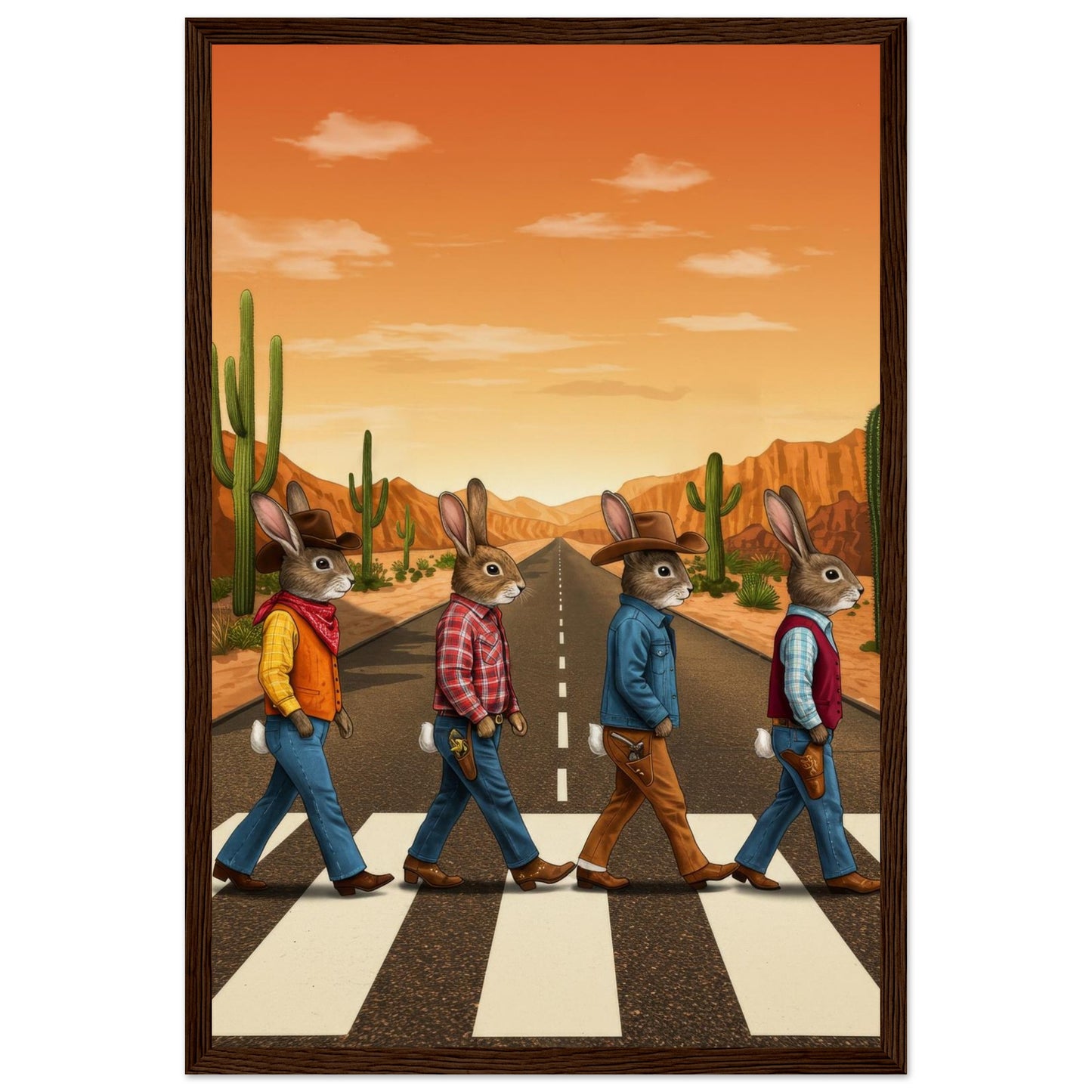 Bunny Abbey Road Framed Print - Masterpiece Print