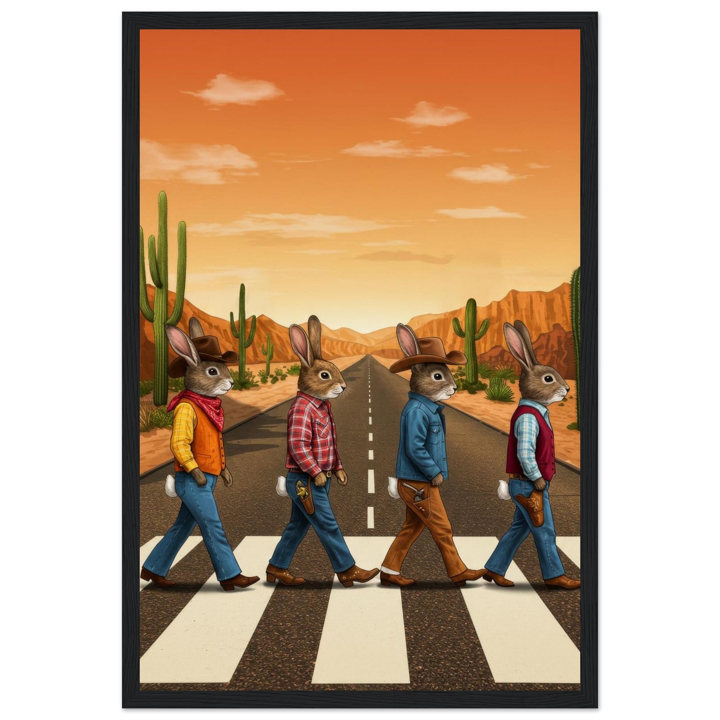 Bunny Abbey Road Framed Print - Masterpiece Print