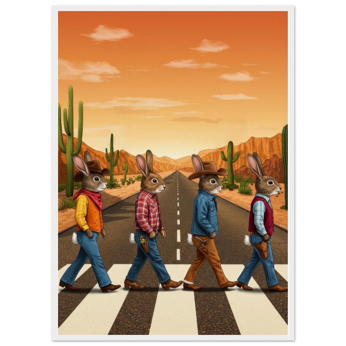 Bunny Abbey Road Framed Print - Masterpiece Print