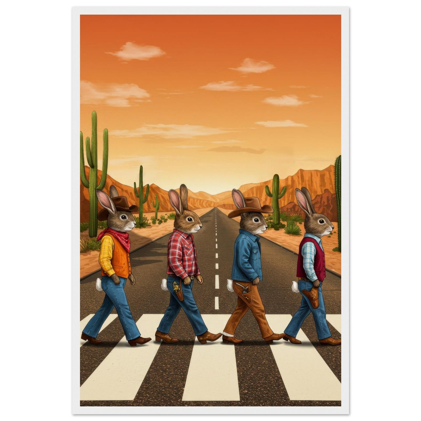 Bunny Abbey Road Framed Print - Masterpiece Print