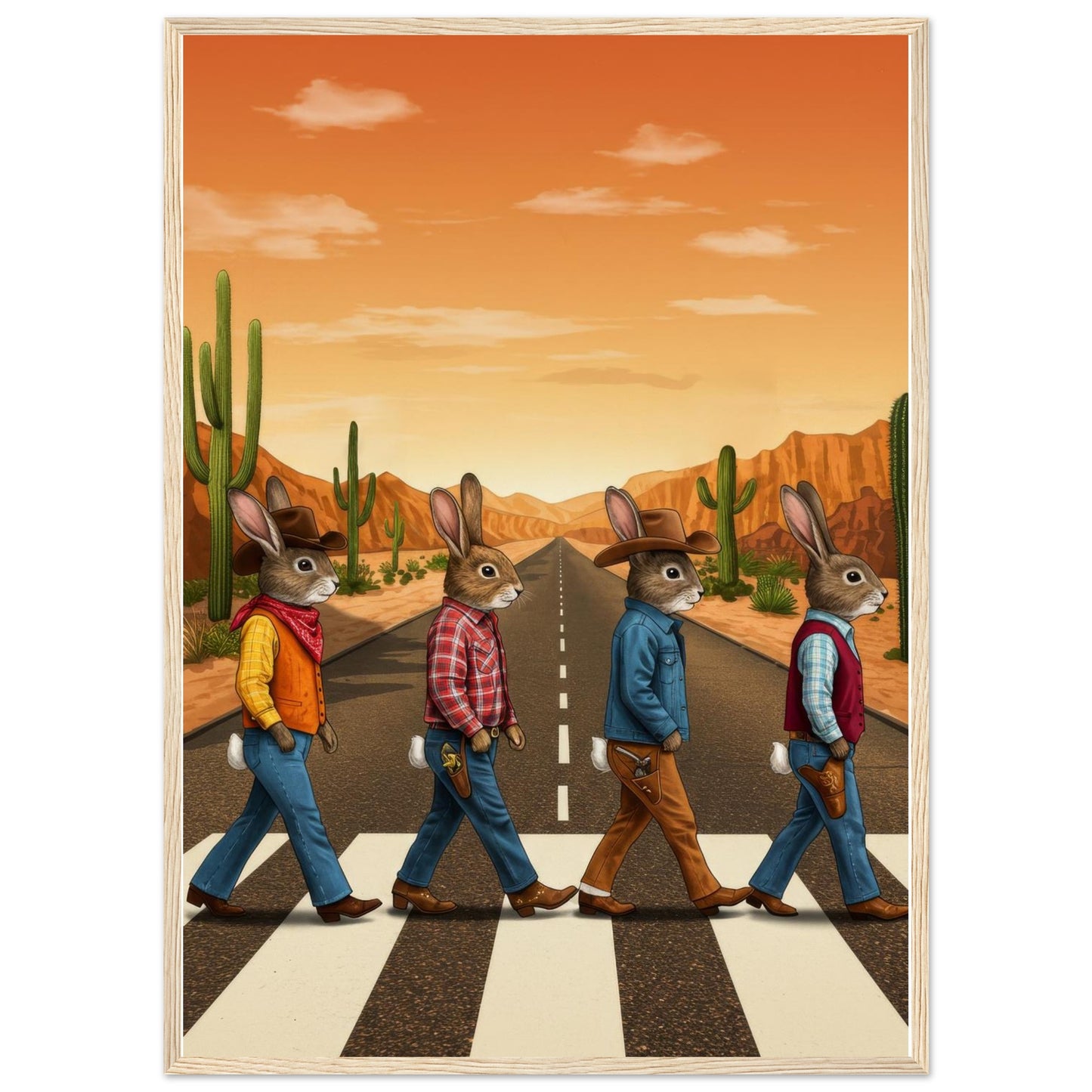 Bunny Abbey Road Framed Print - Masterpiece Print