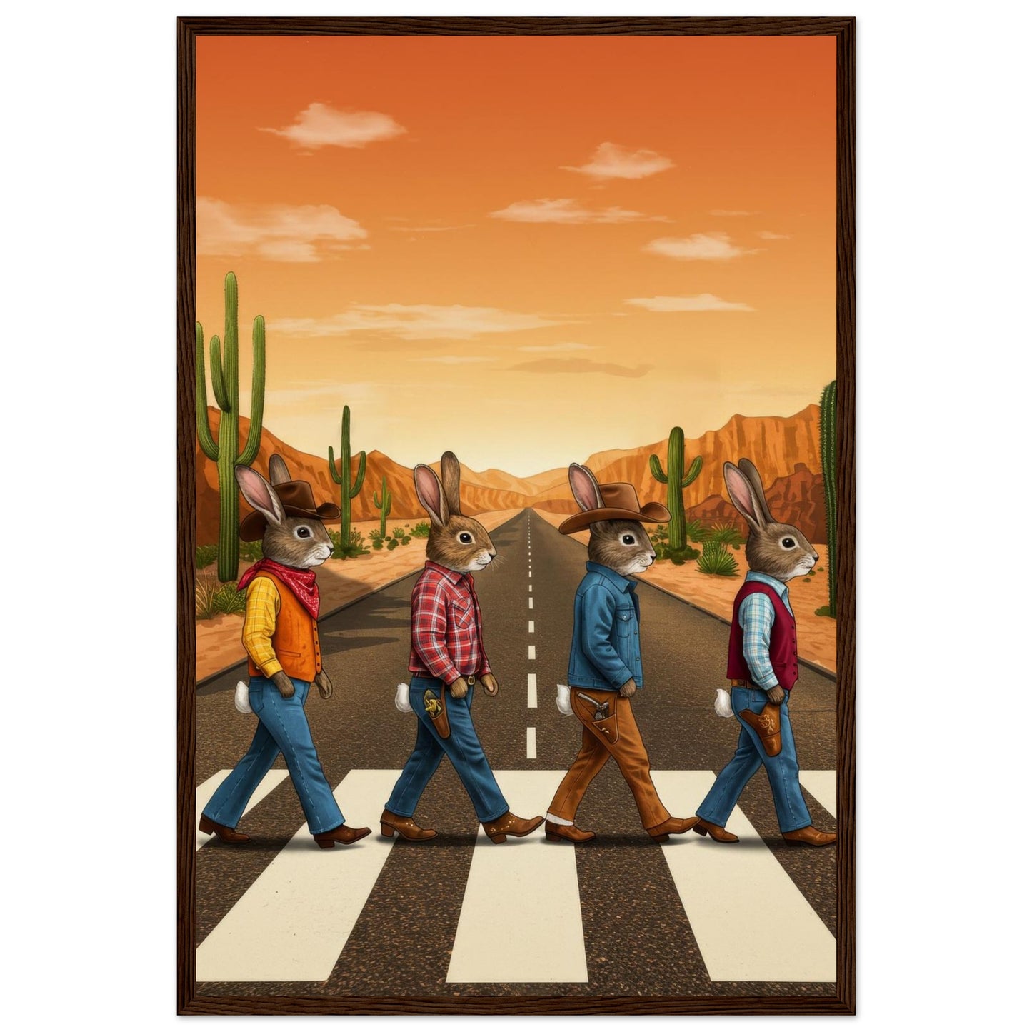 Bunny Abbey Road Framed Print - Masterpiece Print
