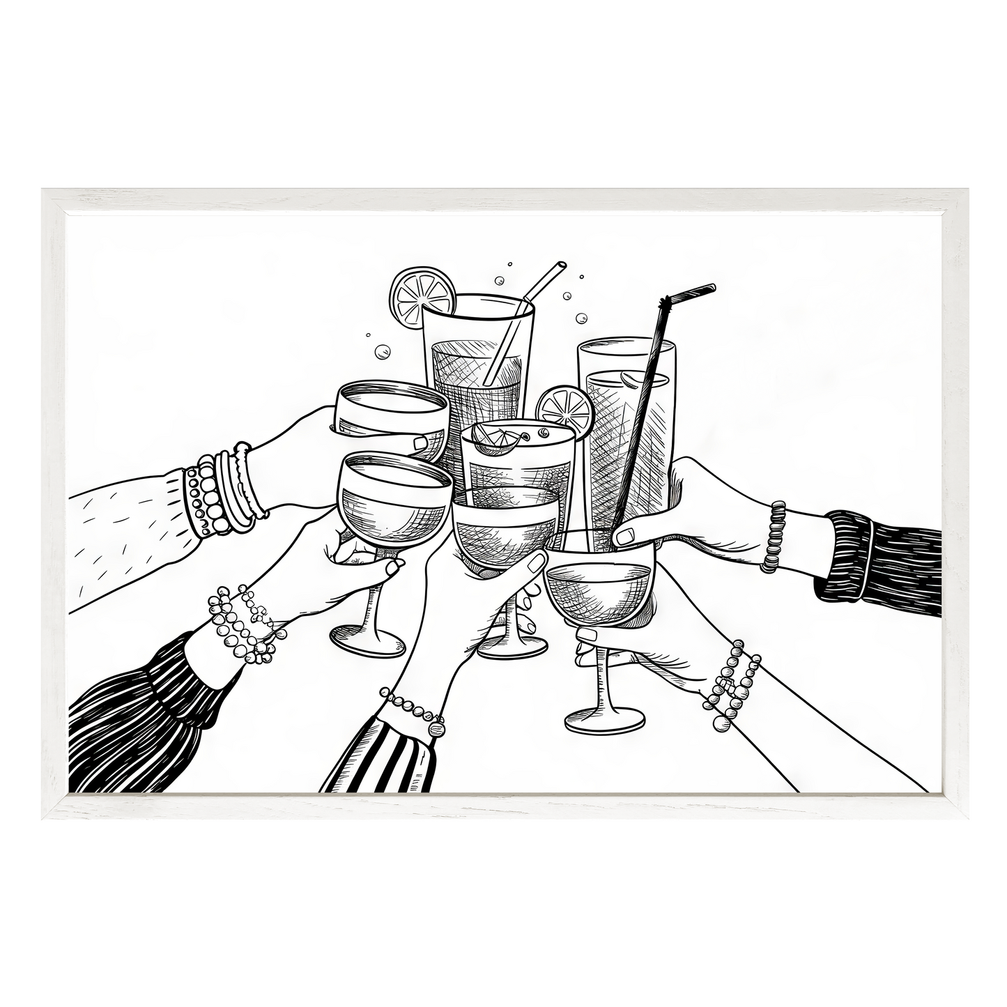 Cheers Illustration Framed Print