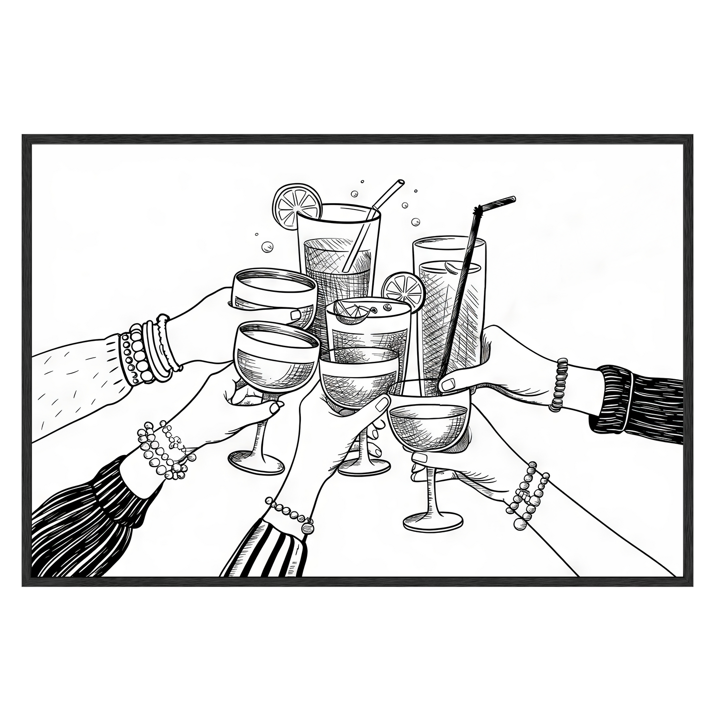 Cheers Illustration Framed Print