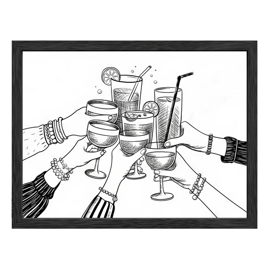 Cheers Illustration Framed Print