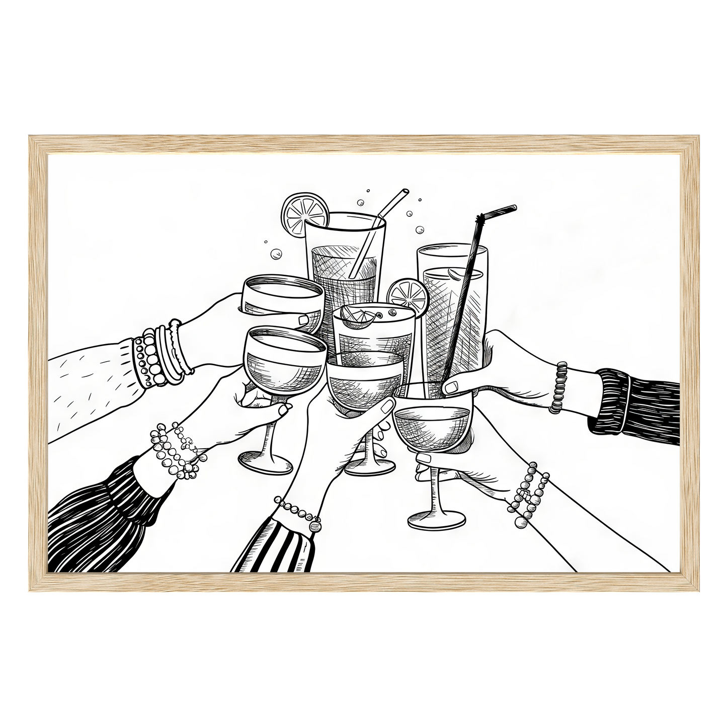 Cheers Illustration Framed Print