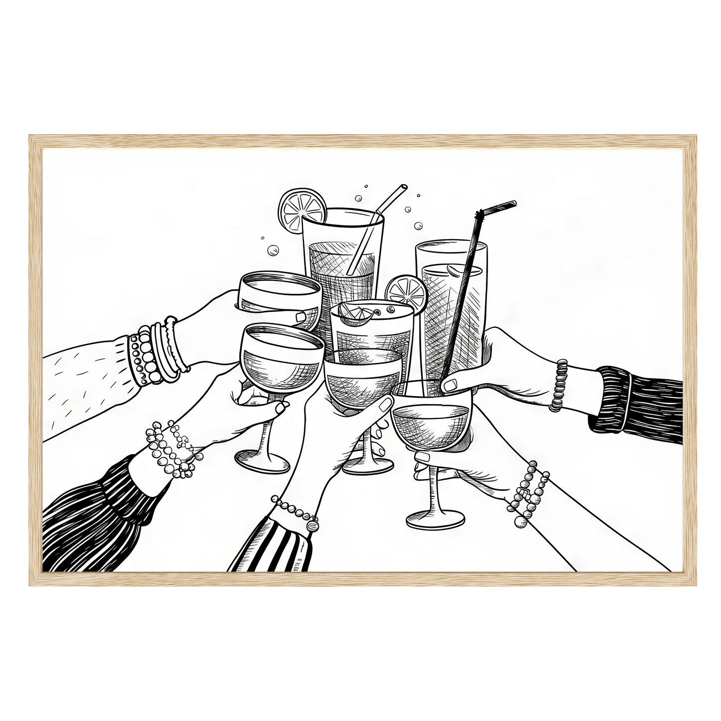 Cheers Illustration Framed Print