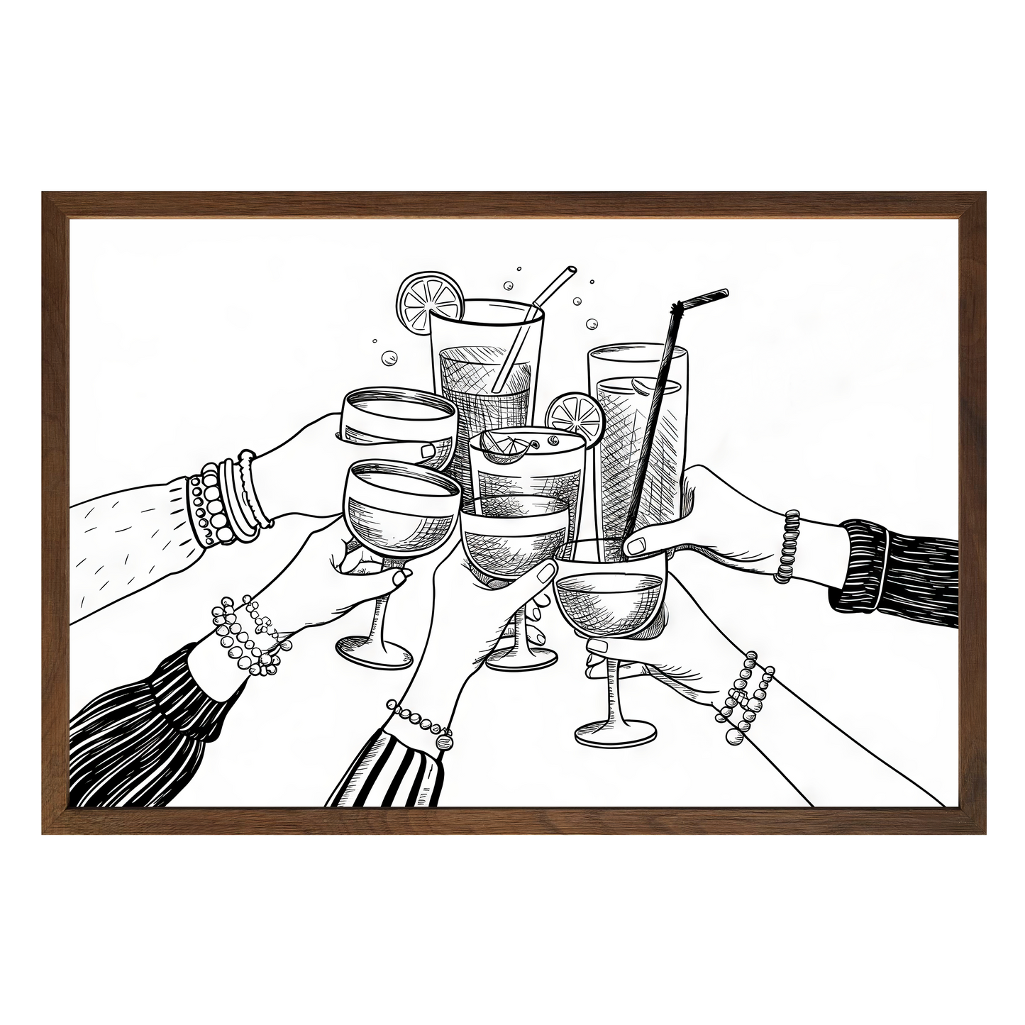 Cheers Illustration Framed Print