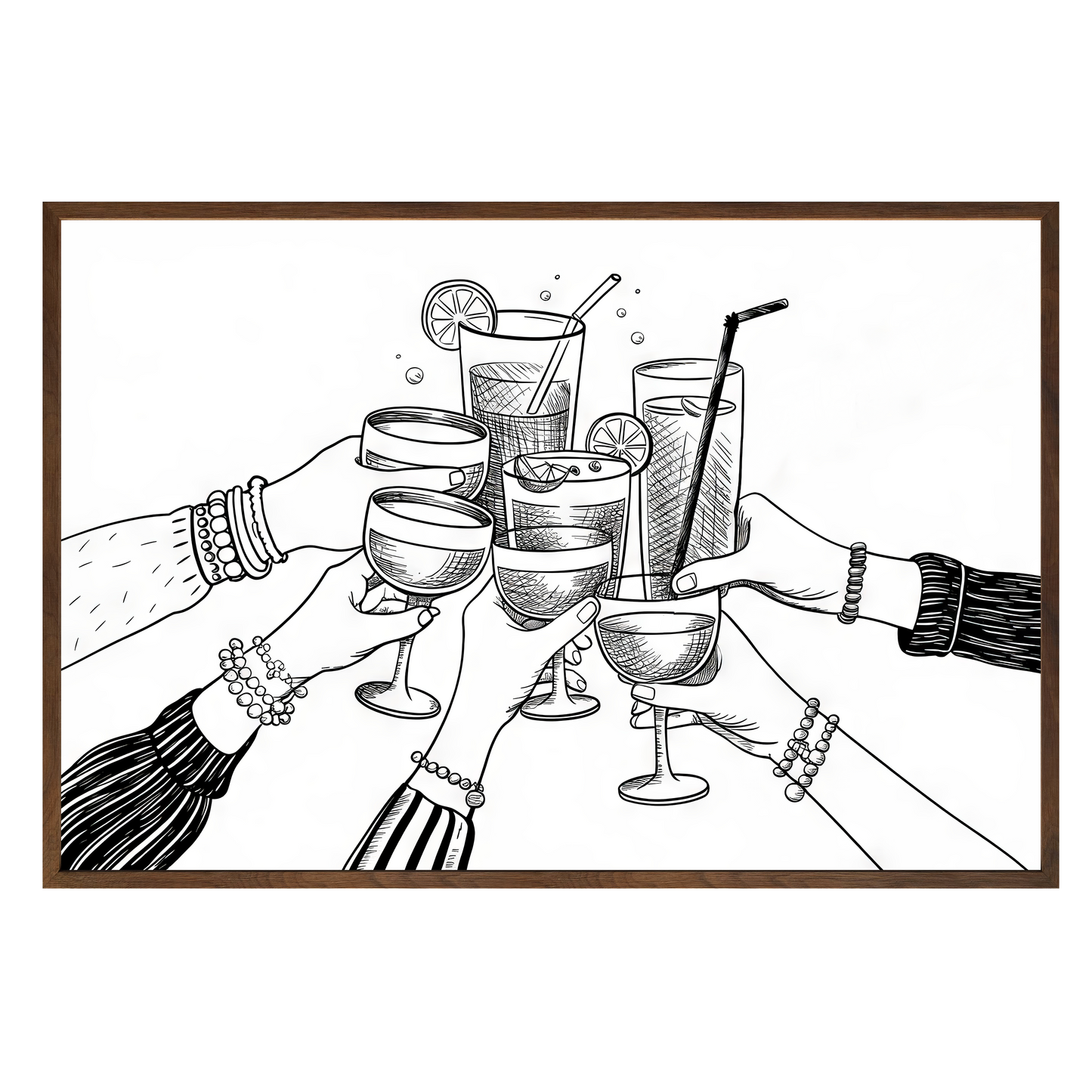 Cheers Illustration Framed Print