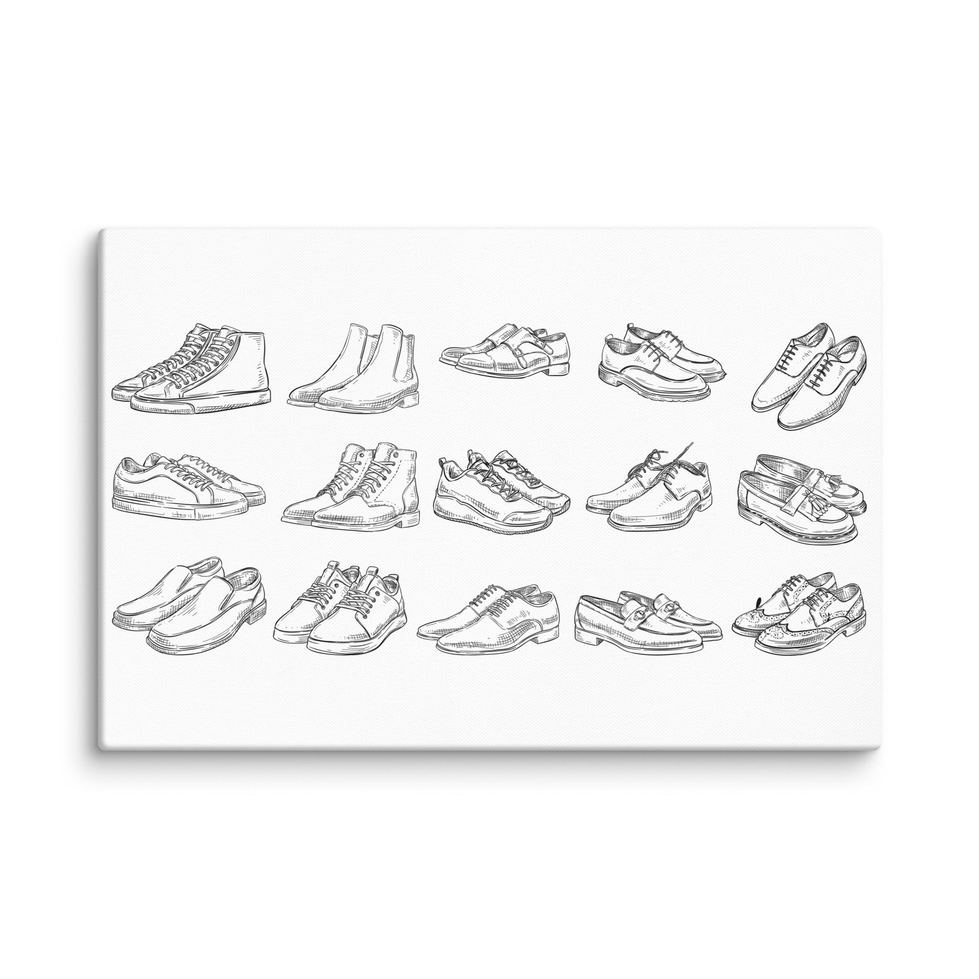 Classic Shoes Sketch Extra Large Canvas 60″×40″ - Masterpiece Print