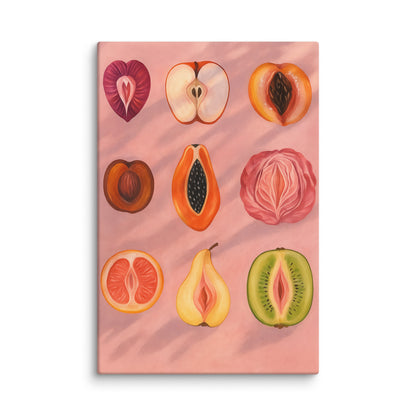 Fruits with Feminine Forms Wall Art Print – Bold Sensual Pop Canvas 40″×60″ - Masterpiece Print