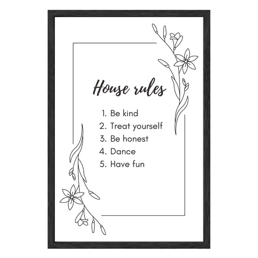 House Rules Framed Print - Masterpiece Print