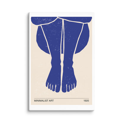 Minimalist Blue Feet Female Nude Wall Art Extra Large Canvas 40″×60″ - Masterpiece Print
