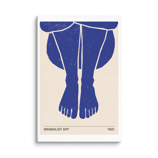 Minimalist Blue Feet Female Nude Wall Art Extra Large Canvas 40″×60″ - Masterpiece Print