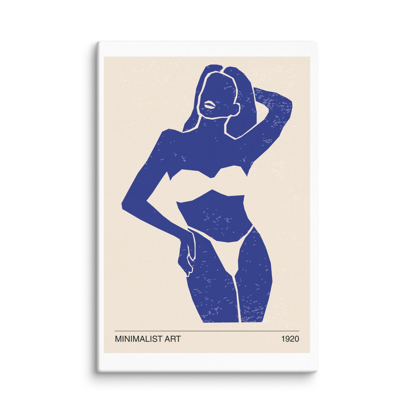 Minimalist Blue Woman Extra Large Canvas 40″×60″ - Masterpiece Print
