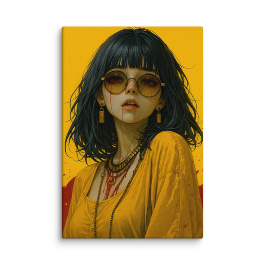 Neon Shadow Anime Portrait – Extra Large Wall Art 40″×60″ - Masterpiece Print