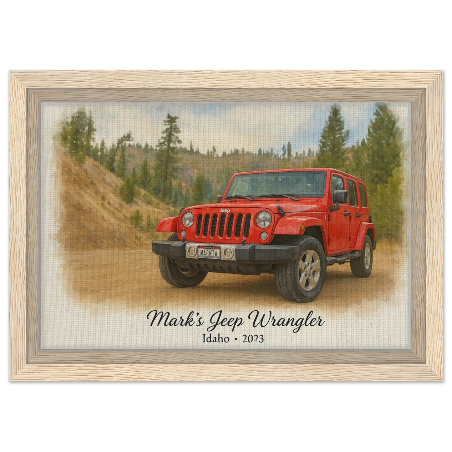Personalized Car Portrait – Framed Canvas - Masterpiece Print