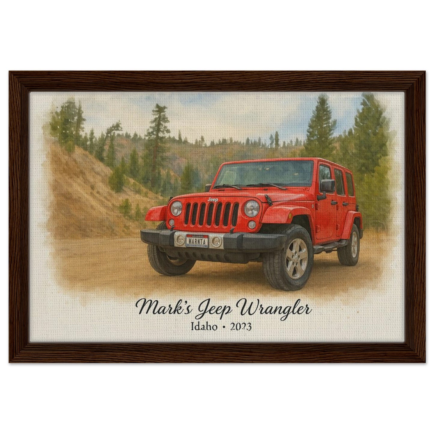 Personalized Car Portrait – Framed Canvas - Masterpiece Print