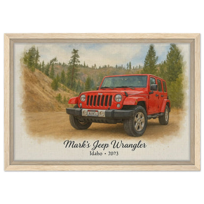 Personalized Car Portrait – Framed Canvas - Masterpiece Print