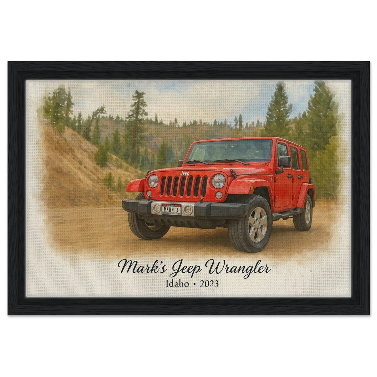 Personalized Car Portrait – Framed Canvas - Masterpiece Print