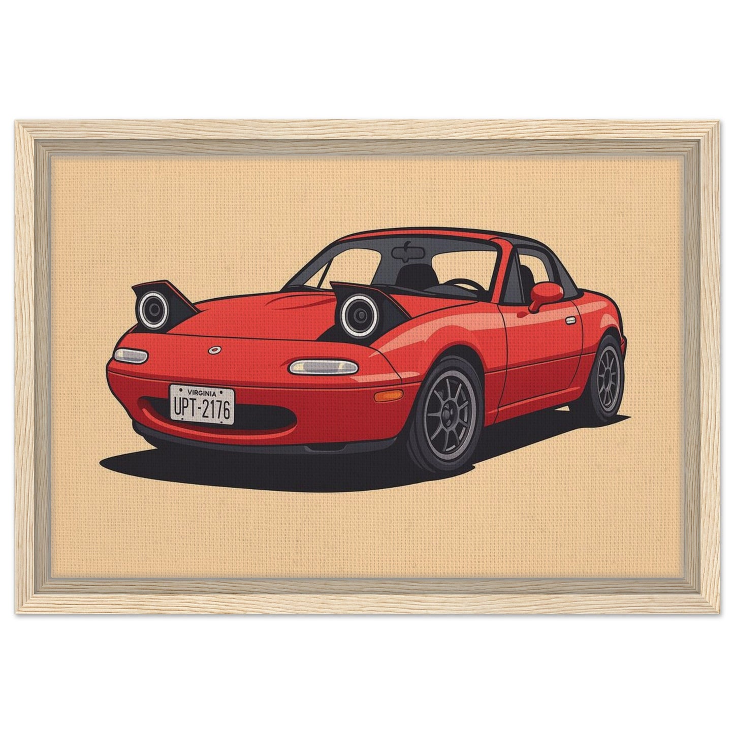 Personalized Car Portrait – Framed Canvas - Masterpiece Print