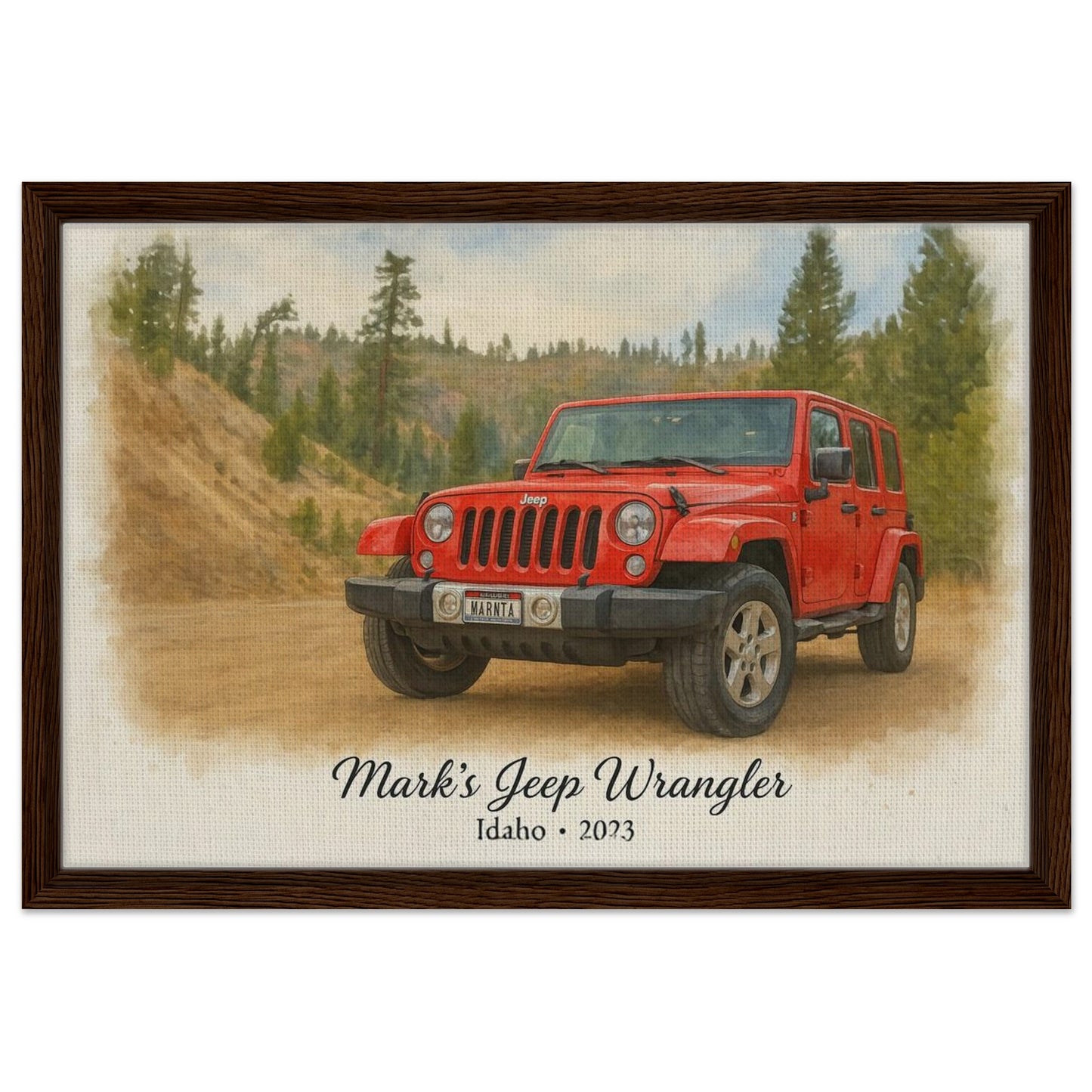 Personalized Car Portrait – Framed Canvas - Masterpiece Print