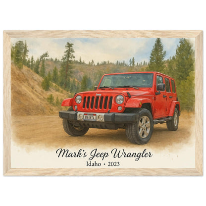 Personalized Car Portrait – Framed Print - Masterpiece Print