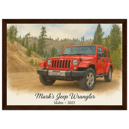 Personalized Car Portrait – Framed Print - Masterpiece Print