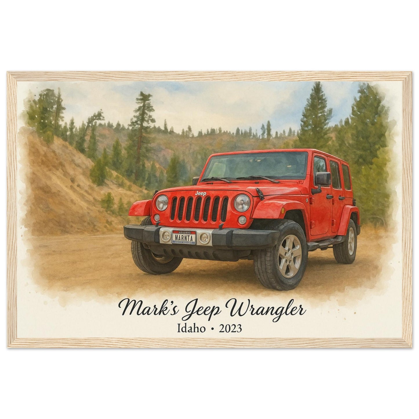 Personalized Car Portrait – Framed Print - Masterpiece Print