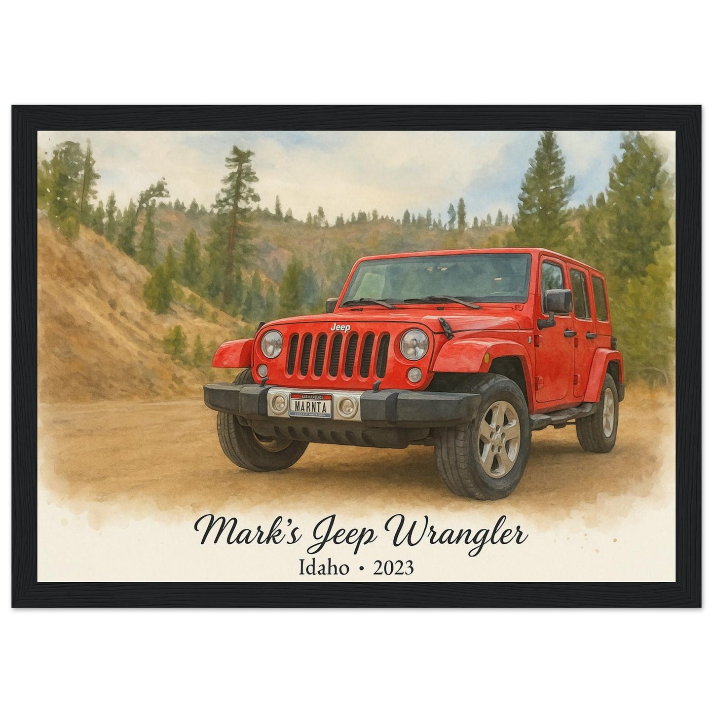 Personalized Car Portrait – Framed Print - Masterpiece Print