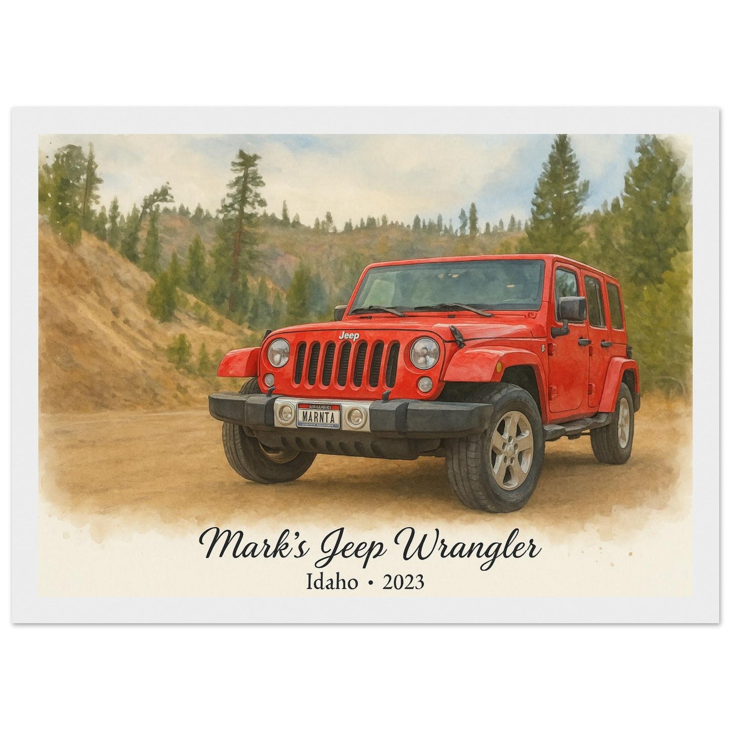 Personalized Car Portrait – Framed Print - Masterpiece Print
