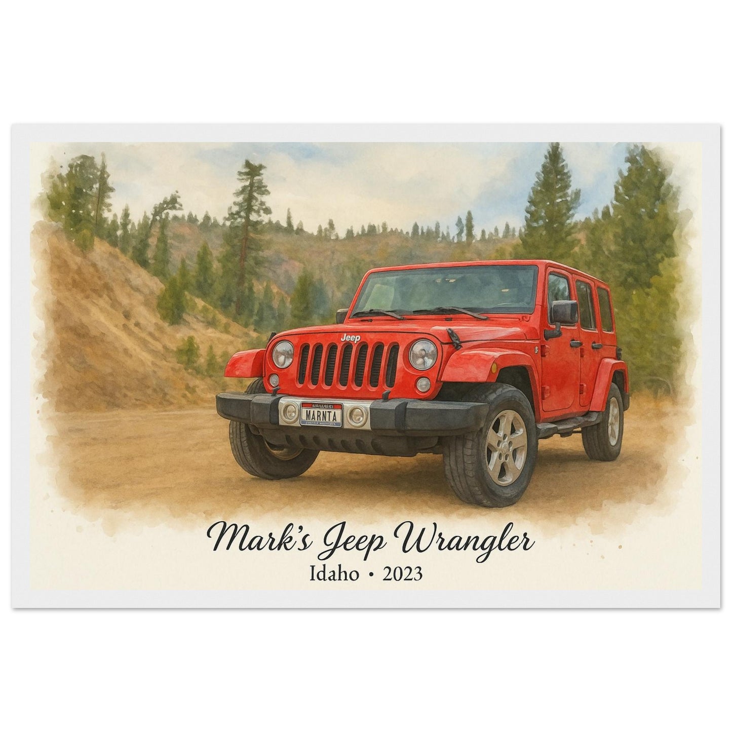 Personalized Car Portrait – Framed Print - Masterpiece Print
