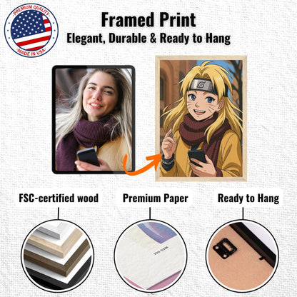 Personalized Cartoon Portrait – Framed Print - Masterpiece Print