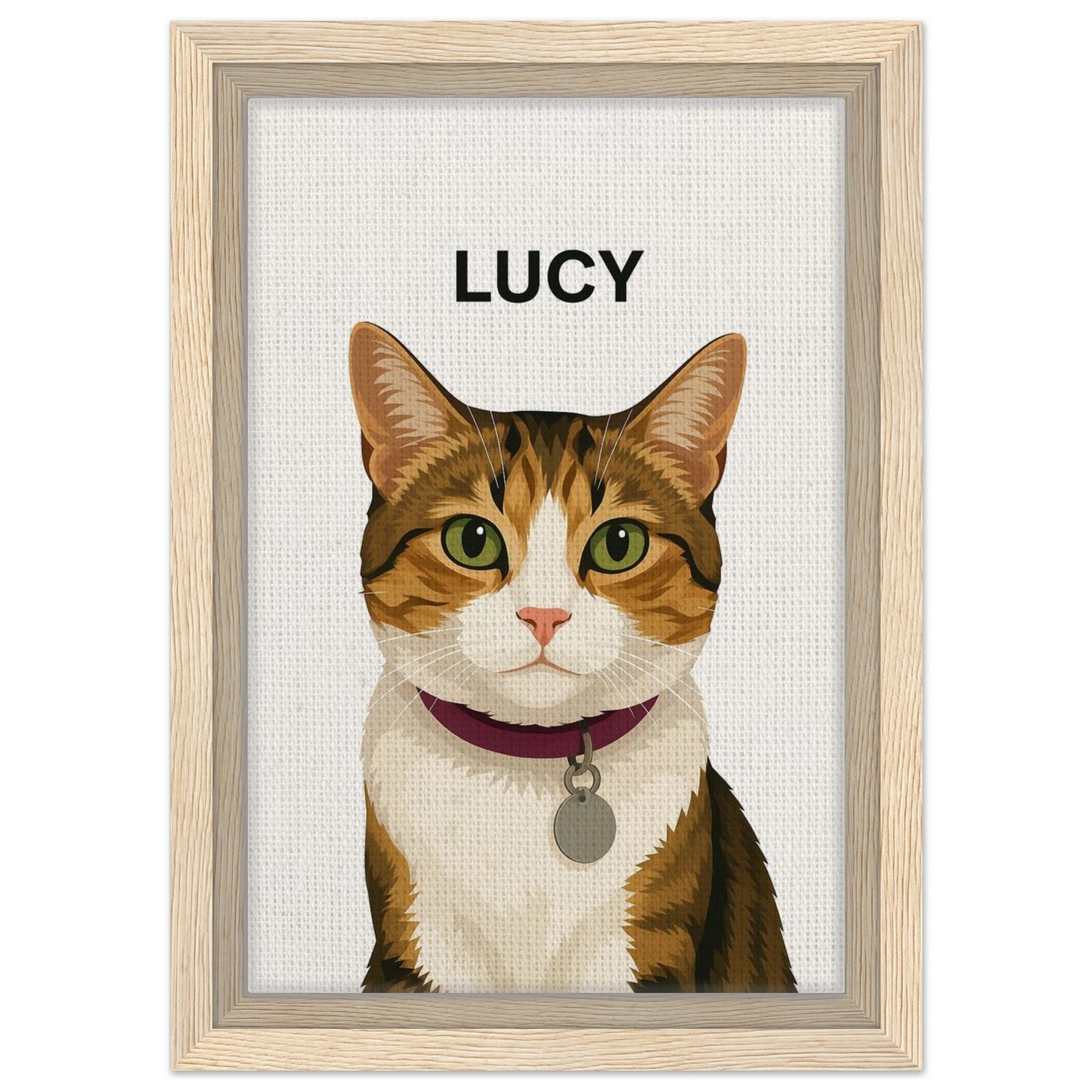 Personalized Cat Portrait – Framed Canvas - Masterpiece Print