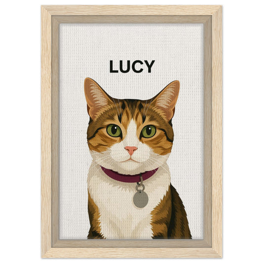 Personalized Cat Portrait – Framed Canvas - Masterpiece Print