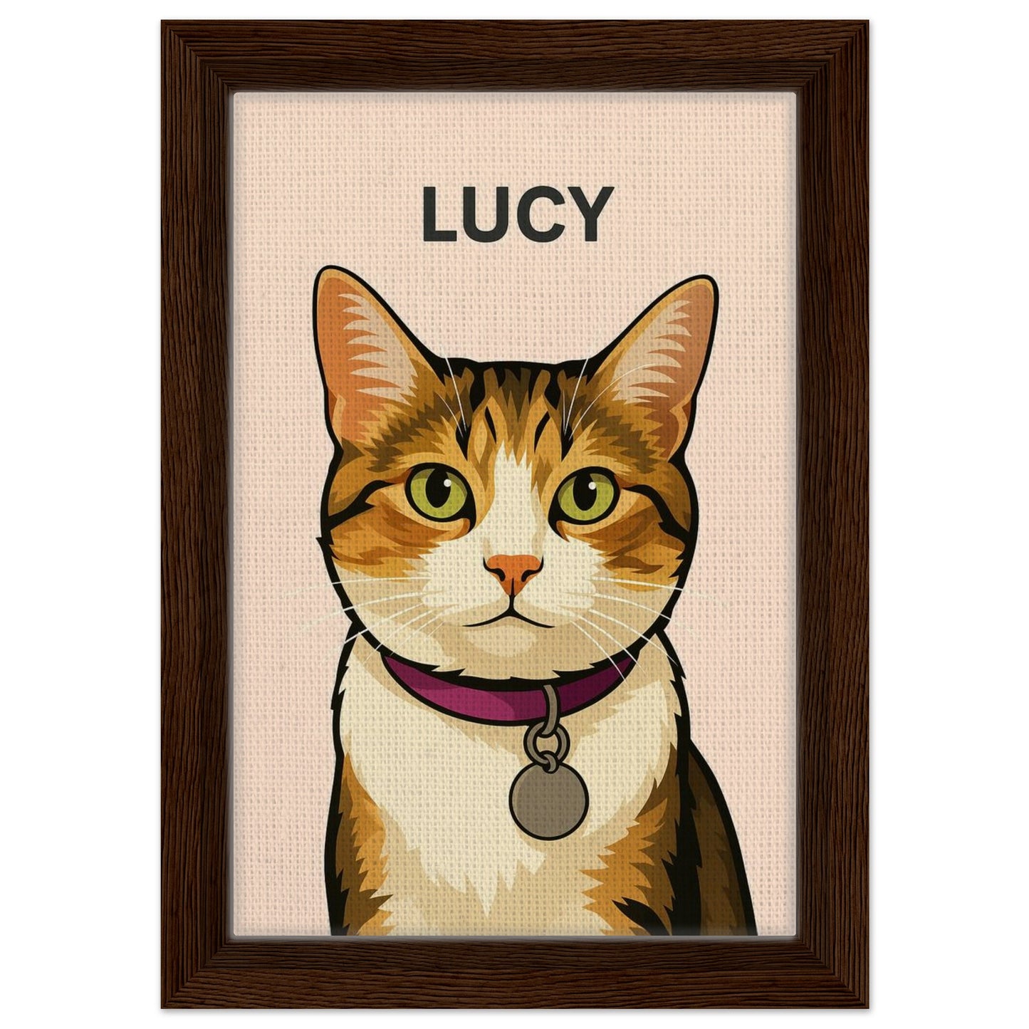 Personalized Cat Portrait – Framed Canvas - Masterpiece Print