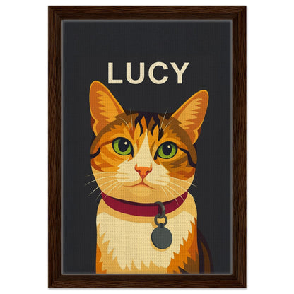 Personalized Cat Portrait – Framed Canvas - Masterpiece Print