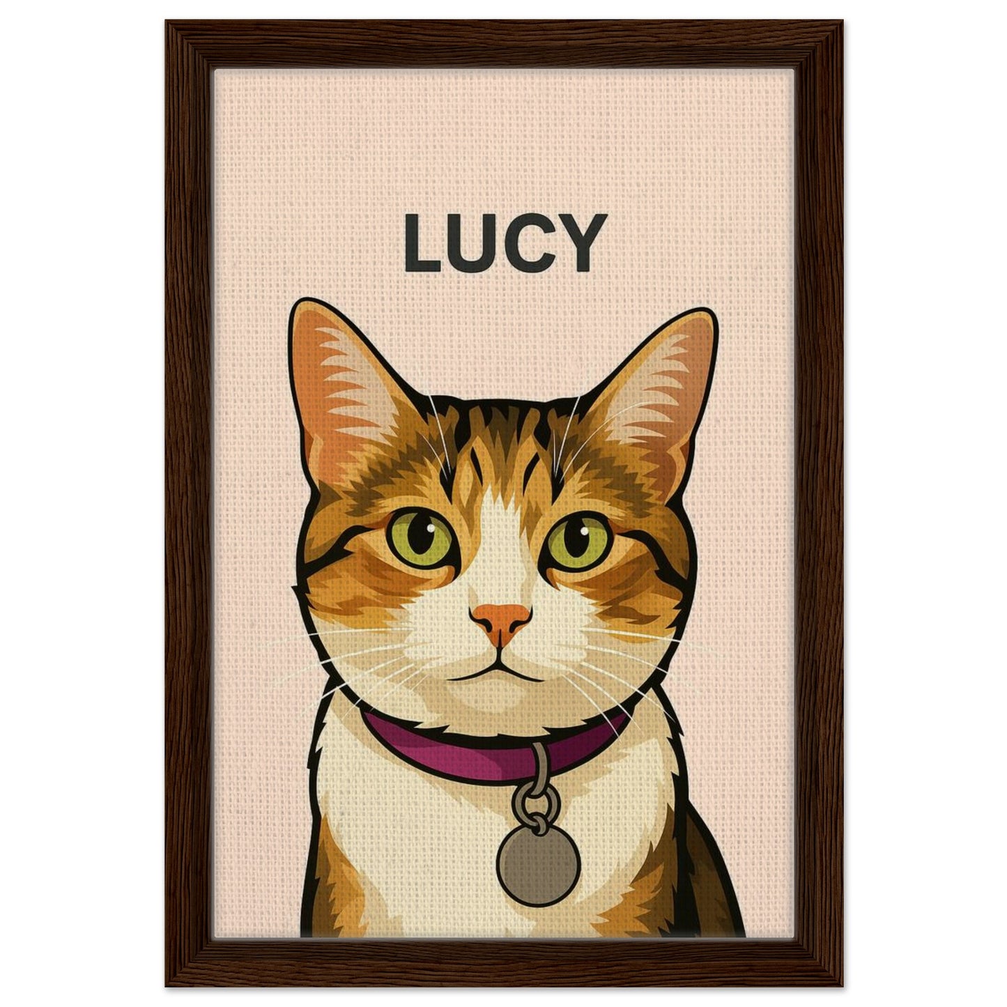 Personalized Cat Portrait – Framed Canvas - Masterpiece Print